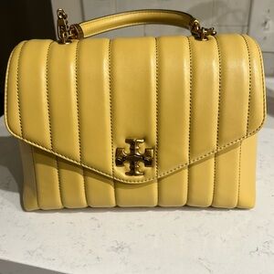 Tory Burch Kira Leather Top Handle Satchel medium size in Bees Wax. Dust bag